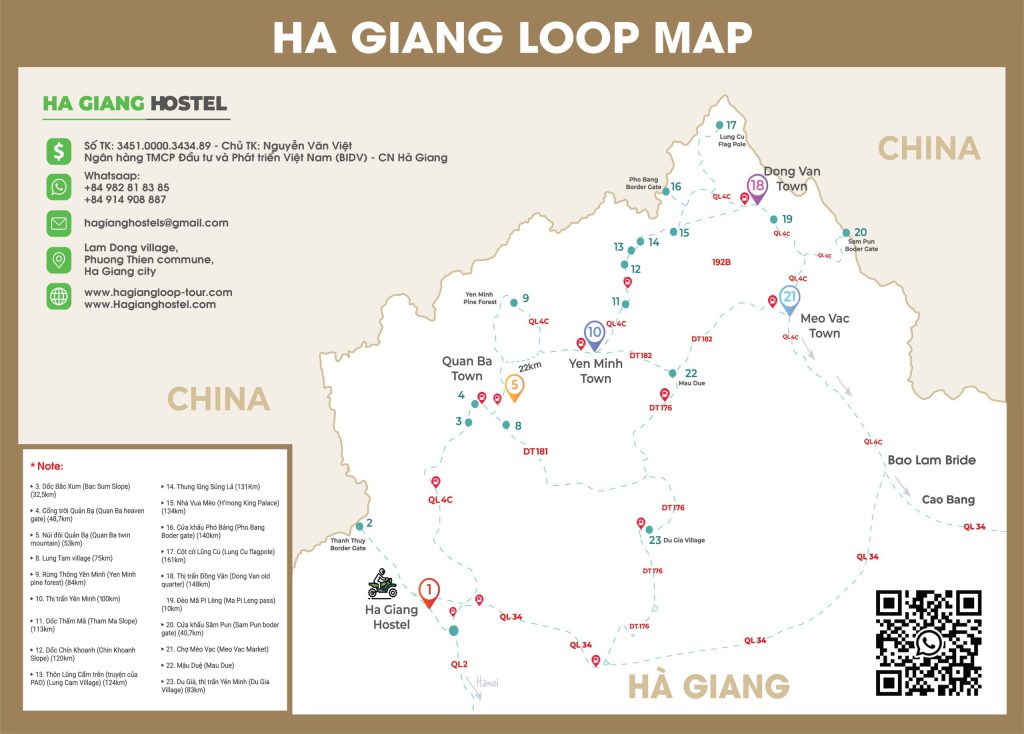 Ha Giang Loop Tour Map 1